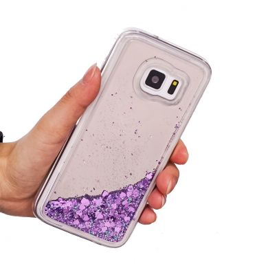 Силиконовая накладка Deexe Fashion Glitter для Samsung Galaxy S7 (G930) - Violet