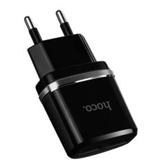 Мережевий зарядний пристрій Hoco C12 (2.4A, 2USB) - Black