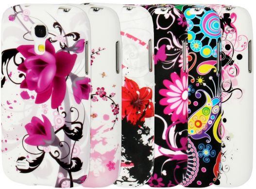 Силиконовая накладка Deexe Flower Pattern для Samsung Galaxy S4 mini (i9190) - Butterfly in Flowers
