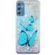 Силиконовый (TPU) чехол Deexe Fashion Glitter для Samsung Galaxy M52 (M526) - Blue Butterflies. Фото 1 из 8