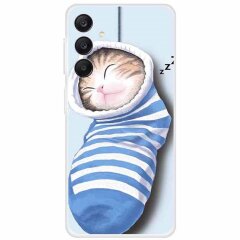 Силиконовый (TPU) чехол Deexe Life Style для Samsung Galaxy A25 (A256) - Socks and Cat