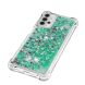 Силиконовый (TPU) чехол Deexe Liquid Glitter для Samsung Galaxy A32 5G (А326) - Green Hearts. Фото 4 из 7