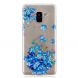 Силиконовый (TPU) чехол Deexe Pretty Glossy для Samsung Galaxy A8+ (A730) - Blue Flowers. Фото 5 из 5
