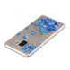 Силиконовый (TPU) чехол Deexe Pretty Glossy для Samsung Galaxy A8+ (A730) - Blue Flowers. Фото 3 из 5