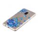 Силиконовый (TPU) чехол Deexe Pretty Glossy для Samsung Galaxy A8+ (A730) - Blue Flowers. Фото 2 из 5