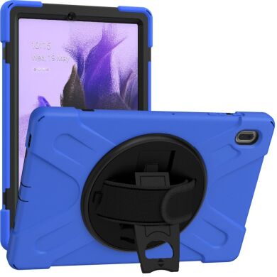 Защитный чехол Deexe Rotation Hybrid для Samsung Galaxy Tab S7 FE (T730/T736) - Black / Blue