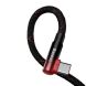 Кабель Baseus MVP 2 Elbow-shaped USB to Type-C (100W, 1m) CAVP000420 - Black / Red. Фото 2 из 24