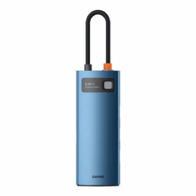 USB HUB BASEUS Metal Gleam Series 6 in 1 Multifunctional Type-C Docking Station (WKWG000003) - Blue