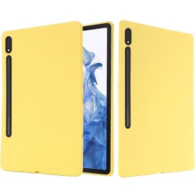 Защитный чехол Deexe Silicone Shell для Samsung Galaxy Tab S8 Ultra (T900/906) - Yellow