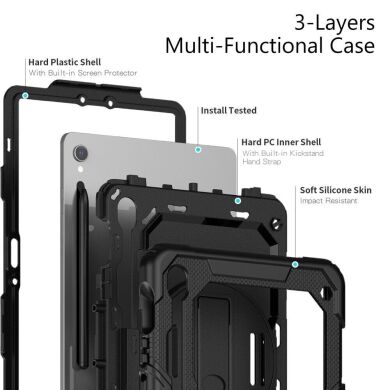 Защитный чехол Deexe Shockproof Case для Samsung Galaxy Tab S9 FE (X510) - Dark Blue / Black