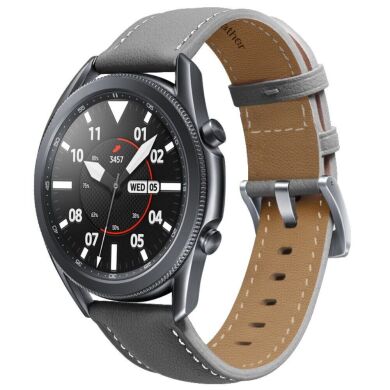 Кожаный ремешок Deexe Genuine Leather для часов с шириной крепления 20мм - Grey