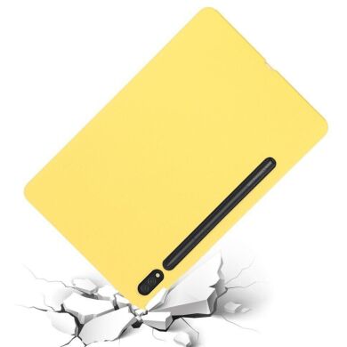 Защитный чехол Deexe Silicone Shell для Samsung Galaxy Tab S8 Ultra (T900/906) - Yellow