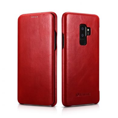 Кожаный чехол-книжка ICARER Slim Flip для Samsung Galaxy S9+ (G965) - Red