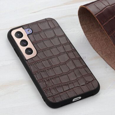 Кожаный чехол UniCase Croco Skin для Samsung Galaxy S22 - Brown