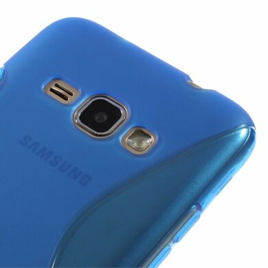 Силиконовый чехол Deexe S Line для Samsung Galaxy J1 2016 (J120) - Blue