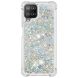 Силиконовый (TPU) чехол Deexe Liquid Glitter для Samsung Galaxy A22 (A225) / M22 (M225) - Silver Hearts. Фото 3 из 7