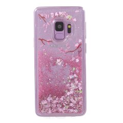Силіконовий (TPU) чохол Deexe Liquid Glitter для Samsung Galaxy S9 (G960), Cherry Blossom B