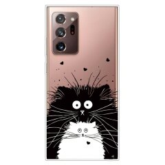 Силиконовый (TPU) чехол Deexe Pretty Glossy для Samsung Galaxy Note 20 Ultra (N985) - Black and White Cat