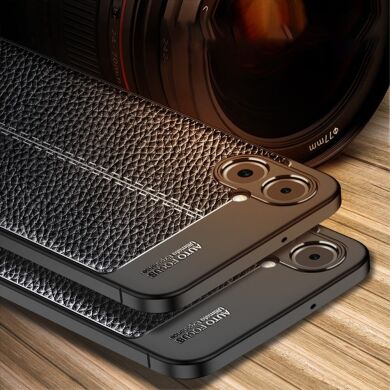 Защитный чехол Deexe Leather Cover для Samsung Galaxy A05 (A055) - Black
