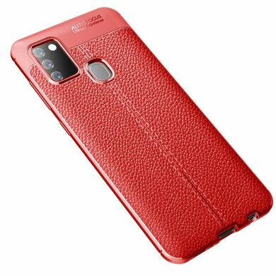 Защитный чехол Deexe Leather Cover для Samsung Galaxy A21s (A217) - Red