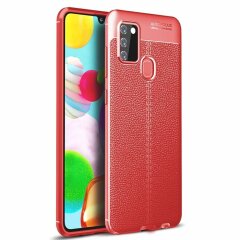 Захисний чохол Deexe Leather Cover для Samsung Galaxy A21s (A217) - Red
