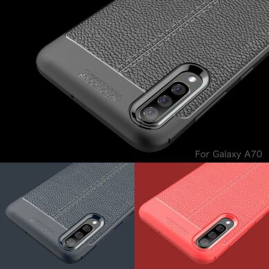 Защитный чехол Deexe Leather Cover для Samsung Galaxy A70 (A705) - Black