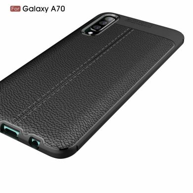 Защитный чехол Deexe Leather Cover для Samsung Galaxy A70 (A705) - Black