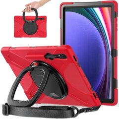 Захисний чохол Deexe Hand Grip X для Samsung Galaxy Tab S8 Ultra (T900/T906) / S9 Ultra (X910/916) - Red / Black