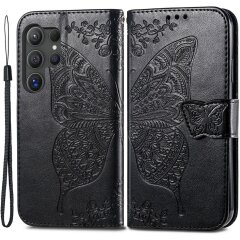 Чехол UniCase Butterfly Pattern для Samsung Galaxy S24 Ultra - Black