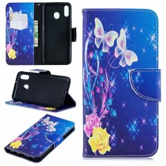 Чехол-книжка Deexe Color Wallet для Samsung Galaxy M20 (M205) - Elegant Butterflies