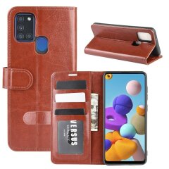 Чехол-книжка Deexe Wallet Style для Samsung Galaxy A21s (A217) - Brown