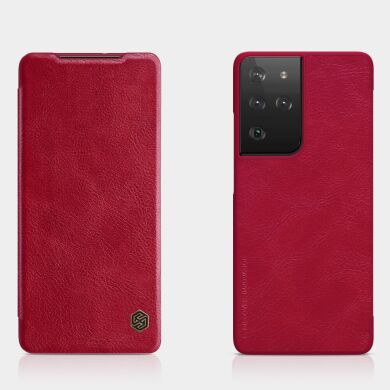 Чехол-книжка NILLKIN Qin Series для Samsung Galaxy S21 Ultra - Red