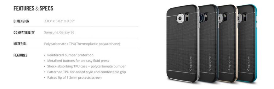 Чехол SGP Neo Hybrid для Samsung Galaxy S6 (G920) - Dark Gray