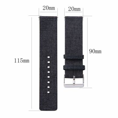 Ремешок UniCase Cloth Texture для Samsung Watch Active / Active 2 40mm / Active 2 44mm - Black
