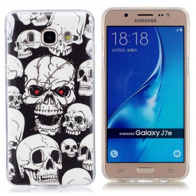 Силиконовый (TPU) чехол Deexe LumiCase для Samsung Galaxy J7 2016 (J710) - Mystique Skulls