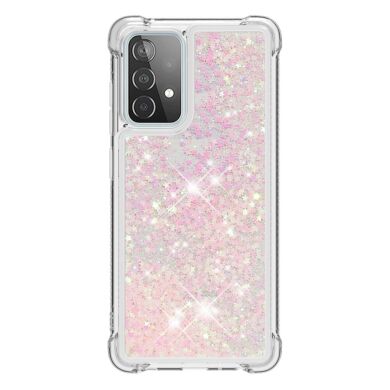Силиконовый (TPU) чехол Deexe Liquid Glitter для Samsung Galaxy A52 (A525) / A52s (A528) - Pink