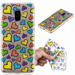 Силиконовый (TPU) чехол Deexe Pretty Glossy для Samsung Galaxy A8+ (A730) - Hearts
