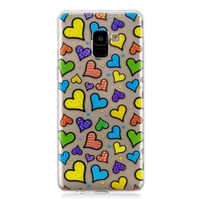 Силиконовый (TPU) чехол Deexe Pretty Glossy для Samsung Galaxy A8+ (A730) - Hearts