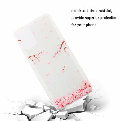Силиконовый (TPU) чехол Deexe Pretty Glossy для Samsung Galaxy S20 Ultra (G988) - Falling Petals