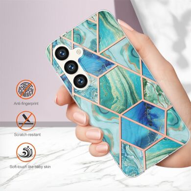 Защитный чехол Deexe Marble Pattern для Samsung Galaxy S24 Plus - Blue