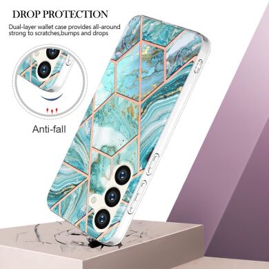 Защитный чехол Deexe Marble Pattern для Samsung Galaxy S24 Plus - Green