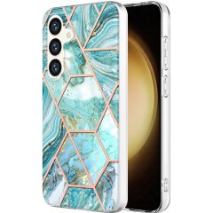 Захисний чохол Deexe Marble Pattern для Samsung Galaxy S24 Plus - Blue