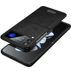 Защитный чехол SULADA Leather Case (FF) для Samsung Galaxy Flip 4 - Black