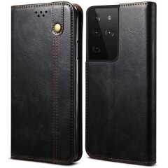 Захисний чохол UniCase Leather Wallet для Samsung Galaxy S21 Ultra (G998) - Black