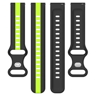 Ремешок Deexe Sport Strap для часов с шириной крепления 20мм - Black / Lime
