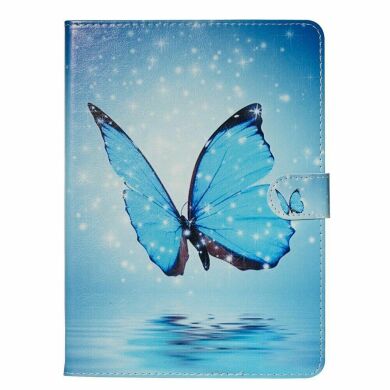 Универсальный чехол Deexe Pattern Style для планшетов с диагональю 10 дюймов  - Blue Butterfly