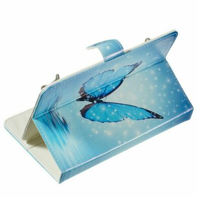 Универсальный чехол Deexe Pattern Style для планшетов с диагональю 10 дюймов  - Blue Butterfly