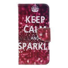 Чехол-книжка Deexe Color Wallet для Samsung Galaxy A7 2018 (A750) - Keep Calm and Sparkle