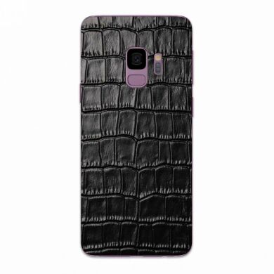 Кожаная наклейка Glueskin для Samsung Galaxy S9 (G960) - Black Croco