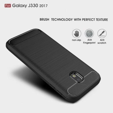 Силиконовый чехол UniCase Carbon для Samsung Galaxy J3 (2017) - Black
